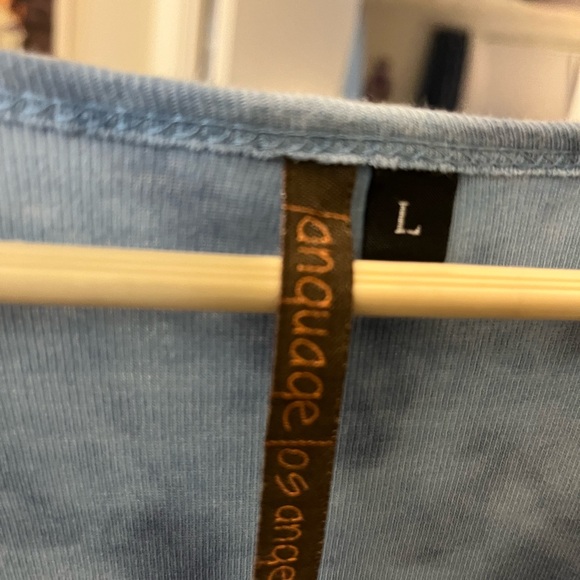 Language Los Angeles Lacy Embroidered Tie-Dye Top, Size Large - Picture 6 of 6